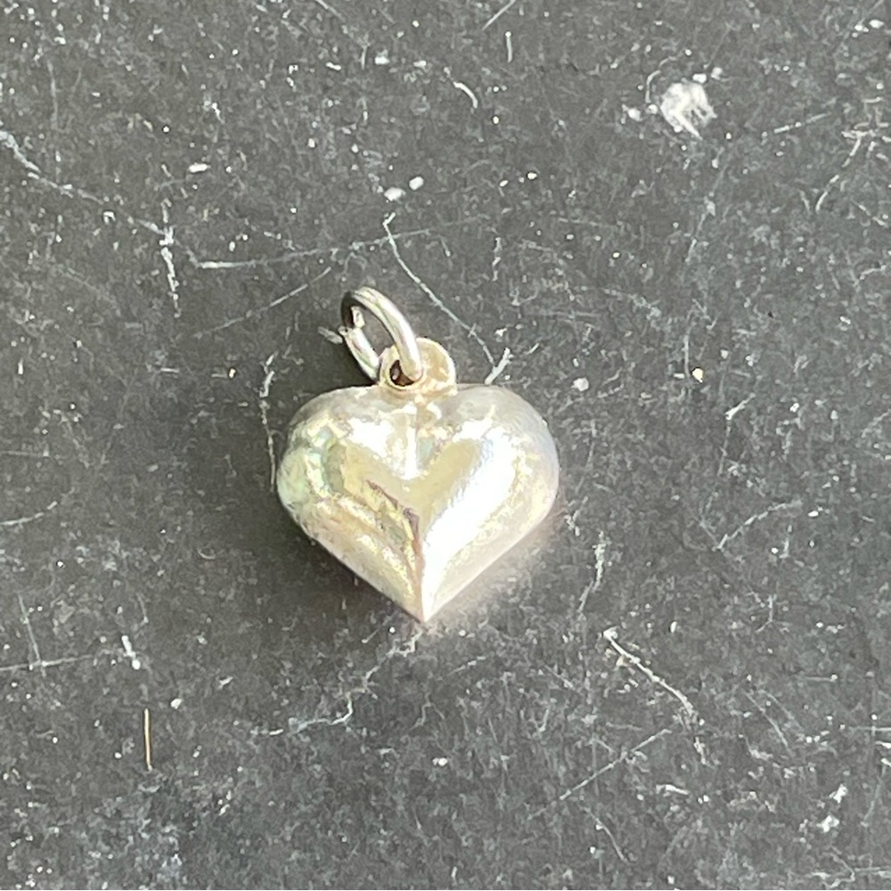 Sterling Silver 925 Puffed 💜 heart Pendant/Charm